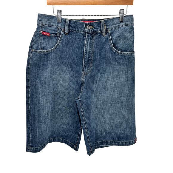 Ecko Unltd Shorts Mens 30 (31x11 ACTUAL) Clifton Short Baggy Blue Denim Vintage - Picture 2 of 8